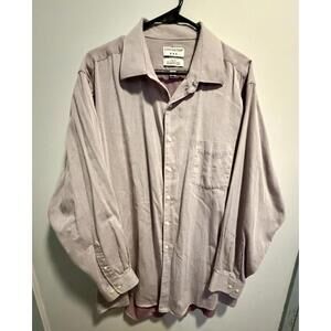 Men’s Covington Long Sleeve Button Up Shirt, Size XL 17-17.5 / 34-35 Purple/Wht.